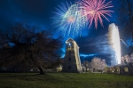 © Aivar Pihelgas -  Taken with D5600 +20mm f/1.8; 6sek, f/9, ISO 500. During six seconds, many opening bouquets were captured on the photo but the light pillar growing out from the fireworks shooting place is overexposed. But the light is powerful enough to light the surrounding landscape.